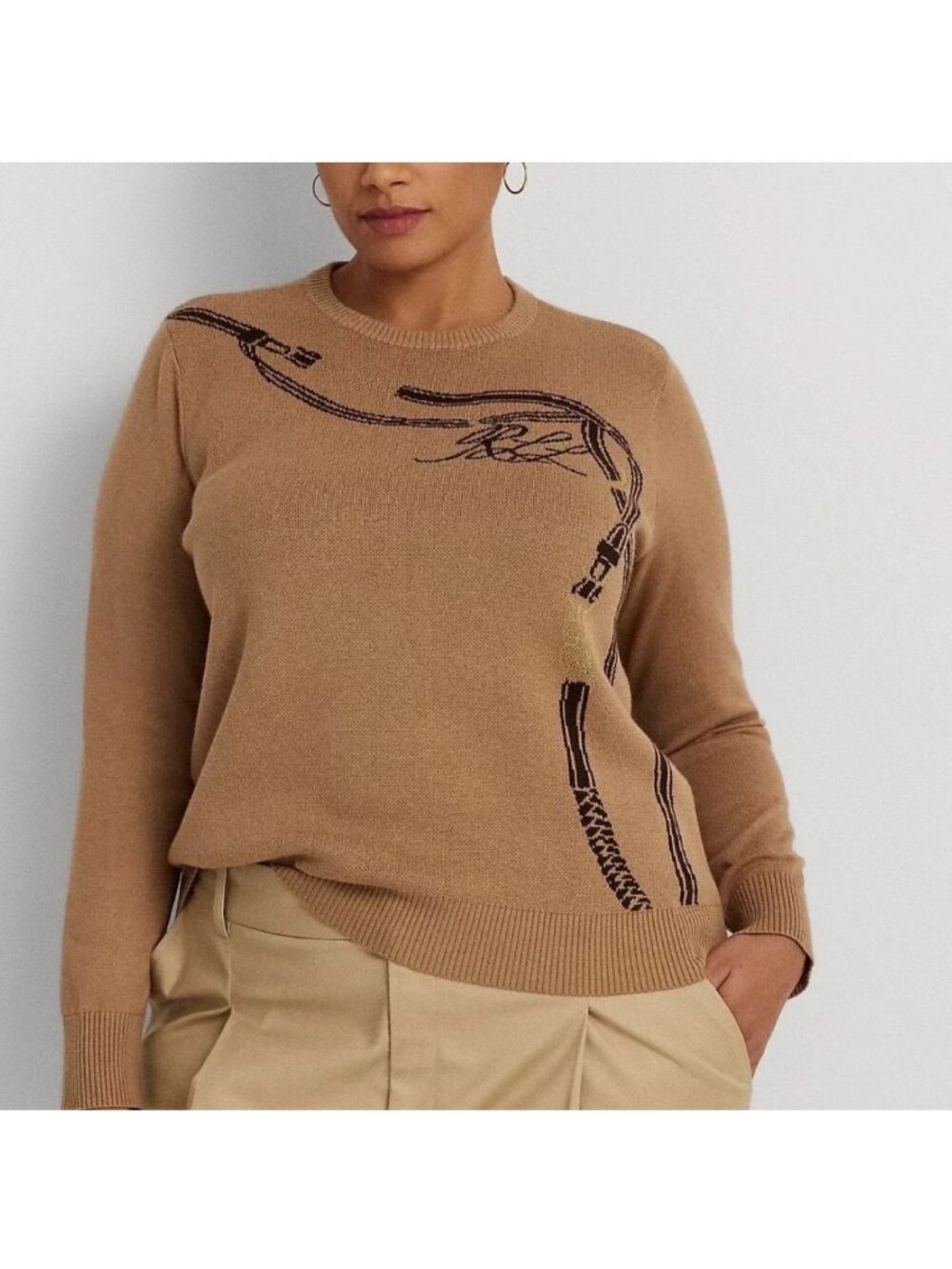 Lauren Ralph Lauren belting- motif sweater
